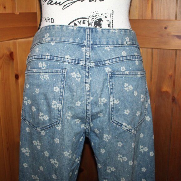 Free People Acid Wash Print Floral Low RIse Jeans Sz 31 - Picture 5 of 9
